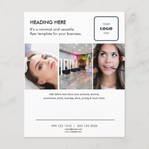 Prospectus 11,4 Cm X 14,2 Cm Logo photo minimaliste Circulaire marketing d'entr