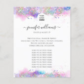 Prospectus 11,4 Cm X 14,2 Cm Logo photo Parties scintillant d'aquarelle promoti (Dos)