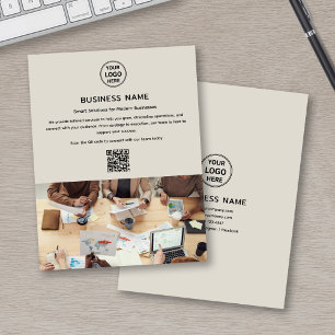 Prospectus 11,4 Cm X 14,2 Cm Logo Photo QR Moderne Professionnel Entreprise