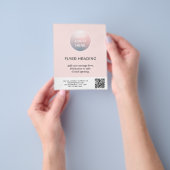 Prospectus 11,4 Cm X 14,2 Cm Logo rose QR Code Circulaire d'affaires (main)