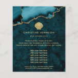 Prospectus 11,4 Cm X 14,2 Cm logo seashell sur conception turquoise<br><div class="desc">salon de beauté professionnel maquillage artiste flyer</div>