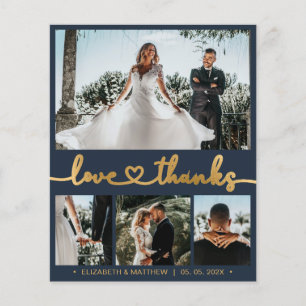 Prospectus 11,4 Cm X 14,2 Cm Love and Thanks 4 Photo Collage Mariage Merci