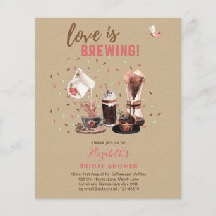 Prospectus 11,4 Cm X 14,2 Cm Love Is Brewing BRIDAL SHOWER Muffins au Café INVI