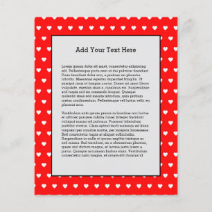 Prospectus 11,4 Cm X 14,2 Cm Love Red White Hearts