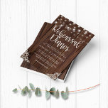 Prospectus 11,4 Cm X 14,2 Cm Luminaires à cordes en bois PAPER Lace Mariage<br><div class="desc">PAPIER BUDGET Rustique Bois Chaîne Lights Dîner de répétition Mariage Dîner Invitation avec un arrière - plan en bois rustique avec des cordes scintillantes de lumières et dentelle de style vintage dans les coins inférieurs. Le mot Rehearsal Dinner est lancé dans une typographie élégante mais rustique, ce qui en fait...</div>