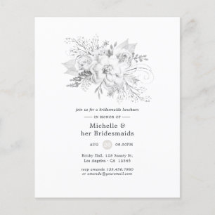 Prospectus 11,4 Cm X 14,2 Cm Luncheon Invitation des Bridesmaitres Florales Bla