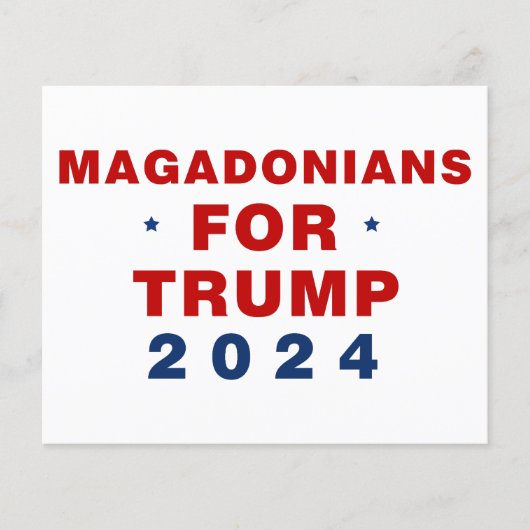 Prospectus 11,4 Cm X 14,2 Cm Magadoniens pour Trump 2024 Rouge bleu (Devant)