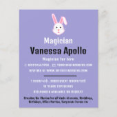 Prospectus 11,4 Cm X 14,2 Cm Magic Rabbit, Magicien Publicité (Devant)