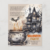 Prospectus 11,4 Cm X 14,2 Cm Manoir hanté | Wicked Cauldron Poem Invitation (Devant)