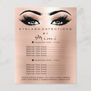 Prospectus 11,4 Cm X 14,2 Cm Maquillage Artiste Beauté Salon Lashes Circulaire 