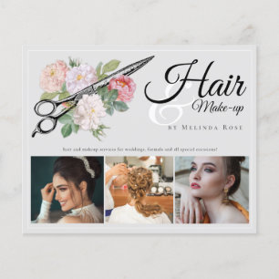 Prospectus 11,4 Cm X 14,2 Cm Maquillage Artiste coiffeur professionnel gris flo