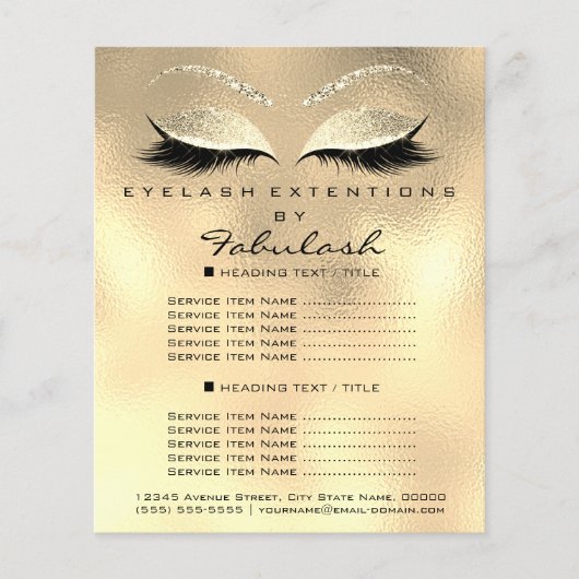 Prospectus 11,4 Cm X 14,2 Cm Maquillage Artiste Lashes Parties scintillant Flye (Devant)