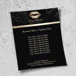 Prospectus 11,4 Cm X 14,2 Cm Maquillage Artiste Luxury Gold Lips Classic Black<br><div class="desc">Maquillage Artiste Lips Or Black Floral Beauté Salon Brochures.</div>