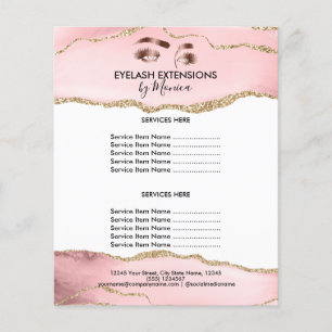 Prospectus 11,4 Cm X 14,2 Cm Maquillage Beauté Lashes Salon Blush Rose Girl Mod