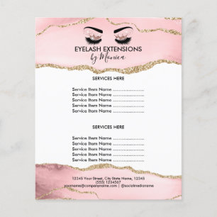 Prospectus 11,4 Cm X 14,2 Cm Maquillage Beauté Lashes Salon Blush Rose Girl Mod