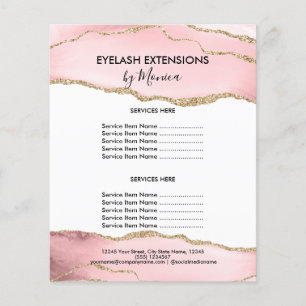 Prospectus 11,4 Cm X 14,2 Cm Maquillage Beauté Lashes Salon Blush Rose Girl Mod