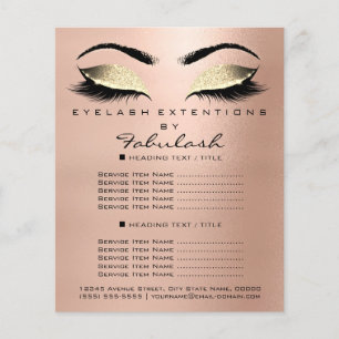 Prospectus 11,4 Cm X 14,2 Cm Maquillage Beauté Salon Gold Parties scintillant F