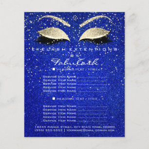 Prospectus 11,4 Cm X 14,2 Cm Maquillage Beauté Salon Parties scintillant Flyer