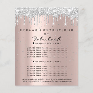 Prospectus 11,4 Cm X 14,2 Cm Maquillage Beauté Salon Rose Parties scintillant F