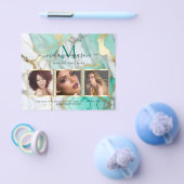 Prospectus 11,4 Cm X 14,2 Cm Maquillage en marbre vert or Artiste Photo élégant (Simple)