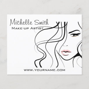 Prospectus 11,4 Cm X 14,2 Cm Maquillage féminin minimaliste noir et blanc éléga