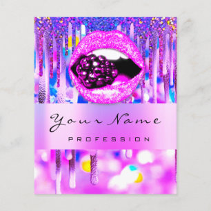 Prospectus 11,4 Cm X 14,2 Cm Maquillage Logo Lèvre Holographique Drip Berry QRC