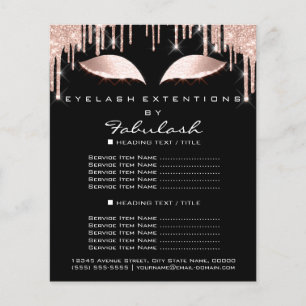 Prospectus 11,4 Cm X 14,2 Cm Maquillage Salon de beauté rose Parties scintillan