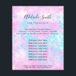 Prospectus 11,4 Cm X 14,2 Cm marbre bleu pastel violet<br><div class="desc">salon de beauté professionnel maquillage artiste flyer</div>