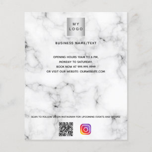 Prospectus 11,4 Cm X 14,2 Cm Marbre logo entreprise qr code instagram texte per