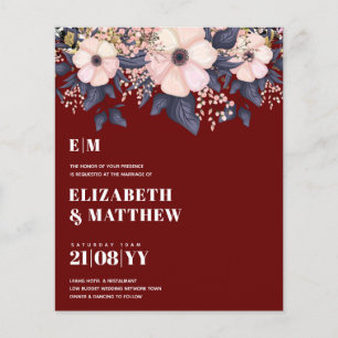 Prospectus 11,4 Cm X 14,2 Cm Mariage à budget le plus bas VOLS bleu rose Floral