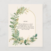 Prospectus 11,4 Cm X 14,2 Cm Mariage botanique moderne Cream Gold (Dos)