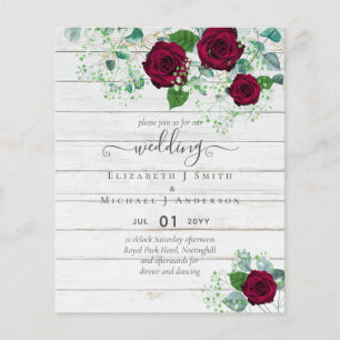Prospectus 11,4 Cm X 14,2 Cm MARIAGE BUDGET Rose Eucalyptus Bourgogne