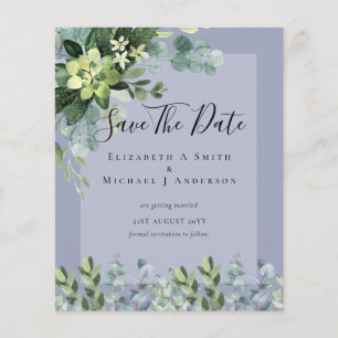 Prospectus 11,4 Cm X 14,2 Cm MARIAGE BUDGET SAVE DATES - Eucalyptus VERT