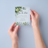 Prospectus 11,4 Cm X 14,2 Cm MARIAGE BUDGET SAVE DATES - Eucalyptus VERT (main)