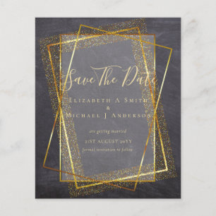 Prospectus 11,4 Cm X 14,2 Cm MARIAGE BUDGET SAVE DATES Gold Parties scintillant