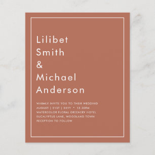 Prospectus 11,4 Cm X 14,2 Cm MARIAGE BUDGET Terracotta Monochrome