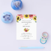 Prospectus 11,4 Cm X 14,2 Cm Mariage campagnard photo Budget Sunflower Eucalypt (Simple)