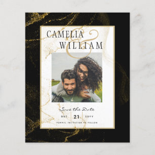 Prospectus 11,4 Cm X 14,2 Cm Mariage de Parties scintillant Black Gold moderne