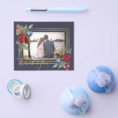 Prospectus 11,4 Cm X 14,2 Cm Mariage d'hiver Bourgogne Turquoise Bleu moderne (Simple)