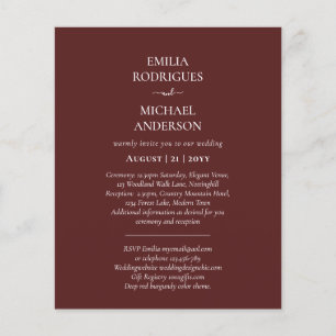 Prospectus 11,4 Cm X 14,2 Cm Mariage Espagnol invite le budget BILINGUE Boda