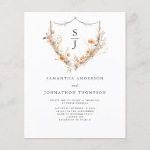 Prospectus 11,4 Cm X 14,2 Cm Mariage Fleur sauvage budgétaire