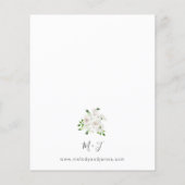 Prospectus 11,4 Cm X 14,2 Cm Mariage Fleurs Blanches Budget (Dos)