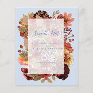 Prospectus 11,4 Cm X 14,2 Cm Mariage Floral Automne - BUDGET Orange Bourgogne