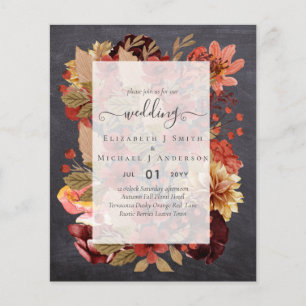 Prospectus 11,4 Cm X 14,2 Cm Mariage Floral d'Automne - Budget Bourguignon Oran