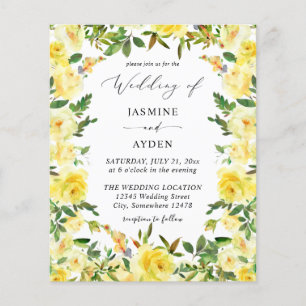 Prospectus 11,4 Cm X 14,2 Cm Mariage Floral Jaune Budget V2