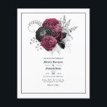 Prospectus 11,4 Cm X 14,2 Cm Mariage gothique floral marsala, noir et argent<br><div class="desc">Elégante marsala,  faire-part de mariage gothique aux faux parties scintillant noir et argent. Les enveloppes ne sont pas incluses. Pour des invitations plus épaisses avec enveloppes incluses et des produits correspondants sur le même thème,  veuillez consulter la collection ci-dessous.</div>