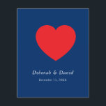 Prospectus 11,4 Cm X 14,2 Cm Mariage minimaliste moderne cœur rouge bleu<br><div class="desc">Vous pouvez facilement changer les polices et les couleurs. Vous pouvez également ajouter votre logo et l'image de fond comme vous le souhaitez.</div>