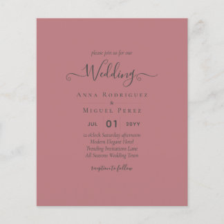 Prospectus 11,4 Cm X 14,2 Cm Mariage monochrome Rose Dusty