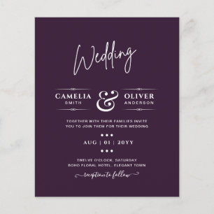 Prospectus 11,4 Cm X 14,2 Cm MARIAGE PETIT BUDGET MONEPURPLE SIMPLE Monochrome