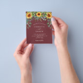 Prospectus 11,4 Cm X 14,2 Cm Mariage tournesol vin rouge invitation budget (main)